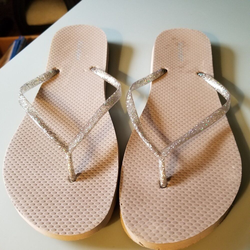 Old Navy glitter flip flops size 9